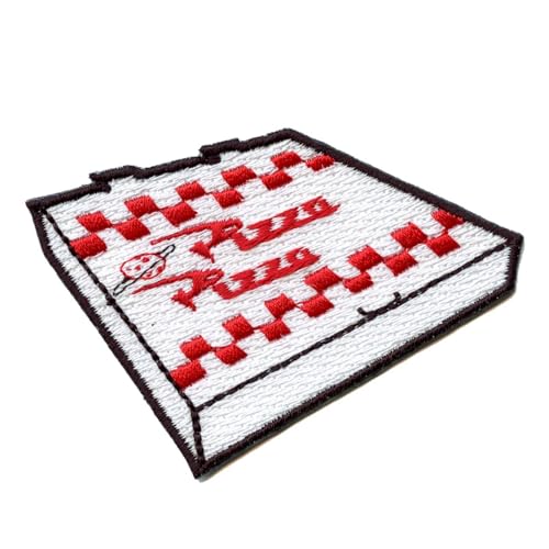 Pizza Pizza Box Patch Food Delivery Iron On Embroidered