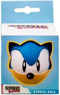 Fizz Creations Sonic The Hedgehog Novely Stress Ball Squeezer. 3D Sonic Head Stress Toy. Officially Licensed Sonic The Hedgehog Merchandise