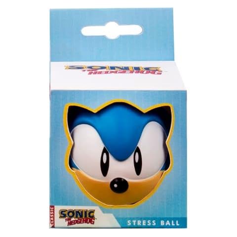 Fizz Creations Sonic The Hedgehog Novely Stress Ball Squeezer. 3D Sonic Head Stress Toy. Officially Licensed Sonic The Hedgehog Merchandise Cover