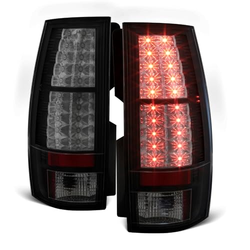 AKKON - For 07-14 Suburban Tahoe Yukon Yukon XL Denali Rear Black Smoke LED Tail Lights Brake Lamps Replacement