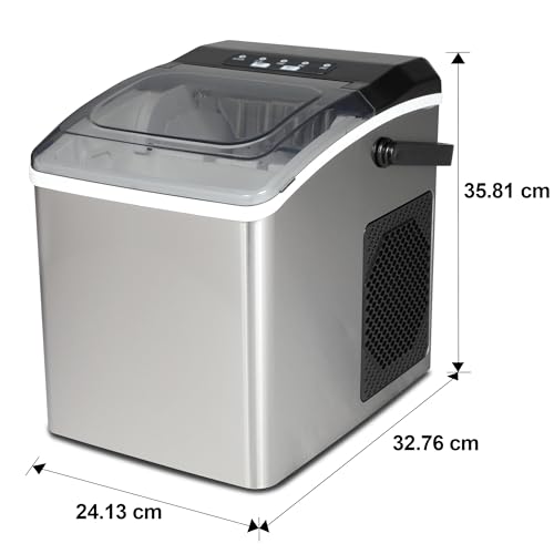 Koolatron Countertop Ice Maker – Machine à glaçons Domestique, Nugget Ice Maker Makes 9 Pebble in 6 Mins, Portable Self‑Cleaning Ice Machine, 26 Lbs/Day, Stainless Steel by Koolatron - Image 7