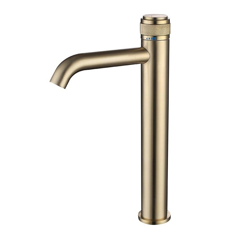 Robinet de lavabo or brossé noir mitigeur de salle de bain en laiton haut