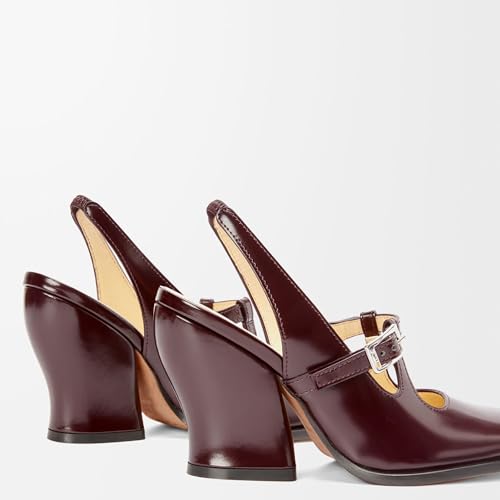 Arqa Slingback High Heel Pumps for Women Closed Asymmetric Wavy Toe 3.54 in Heels with Buckle Dress Shoes for Dating Party Working4