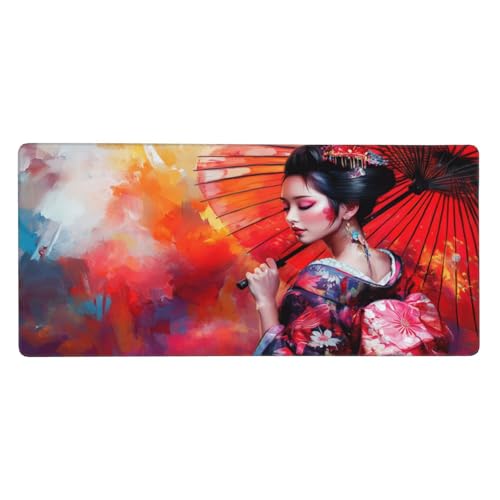Japón Alfombrilla Ratón XXL 1000X400MM, Large Alfombrilla Ratón Mujer Alfombrilla Escritorio Accesorios Base De Goma Antideslizante, Impermeable Mouse Pad XXL 100X40CM, Home Escritorio Decor -653