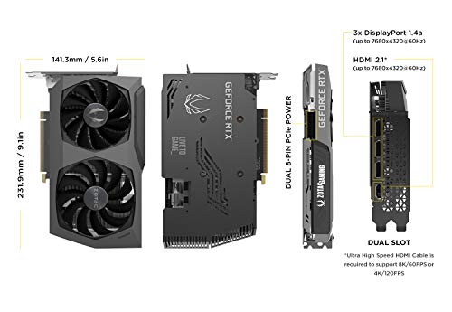 Image of ZOTAC GAMING GeForce RTX 3070 Twin Edge OC 8GB GDDR6 256-bit 14 Gbps PCIE 4.0 Gaming Graphics Card, IceStorm 2.0 Advanced Cooling, White LED Logo Lighting, ZT-A30700H-10P