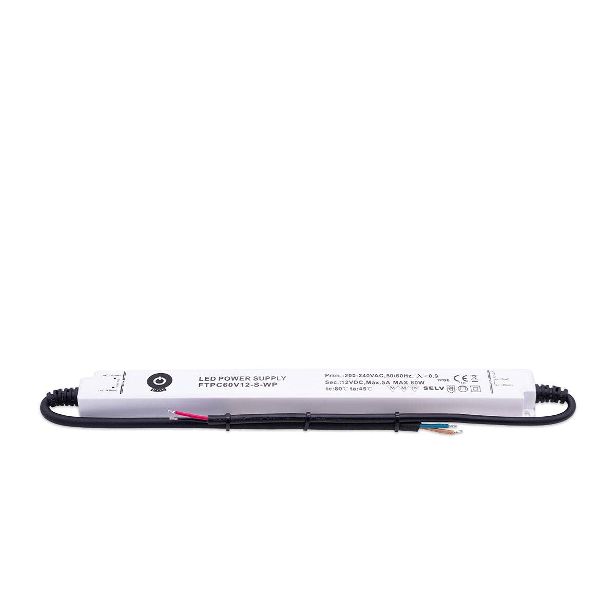 superflaches Slim Line LED Netzteil/Trafo mit PFC 12V/DC 60W 5A MM IP66 wassergeschützt