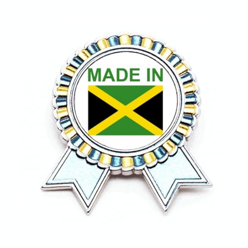 Broche Jamaica Country Love en métal pour personnaliser un habit simple