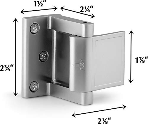 Berlin Modisch Door Lock Reinforcer Privacy Door Latch For In-Swinging Doors Extra High Resistance Home Door Security Lock Brushed Nickel Finish #TOP2