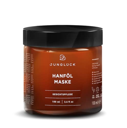 junglückHemp Oil Mask | 100 ml Creamy Mask for Intensive Moisture | Vegan and No Additives | Made in Germany