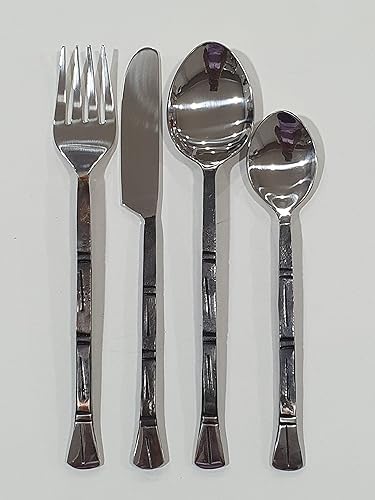 Nautical-Mart Juego de cubiertos de acero inoxidable de 5 piezas, incluye 2 cucharas, tenedor, cuchillo para el hogar y restaurante, apto para
