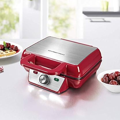 GOURMETmaxx Belgisches Waffeleisen | Waffelautomat für 2 Belgische Waffeln, Antihaftbeschichtung | 1000 Watt [Rot] – Bild 5