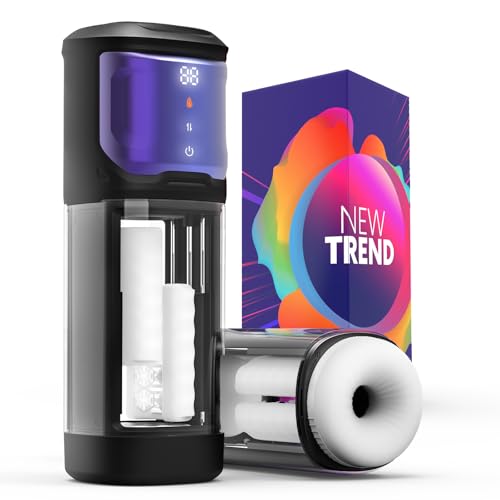 Thrusting and Rotating Male Masturbator - Unique Male Sex Toys Thrusting on Rotating on Glans for 4 Speeds, Sex Toys for Men with Handles & Digital Display & One-Click Burst, Sergeant Major (11.81)