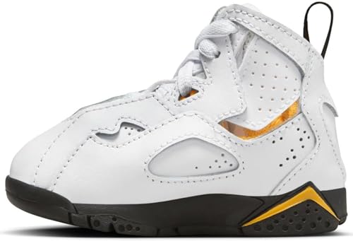 NIKE Jordan True Flight Baby/Toddler Shoes (343797-107, White/Yellow Ochre/Black) Size 6