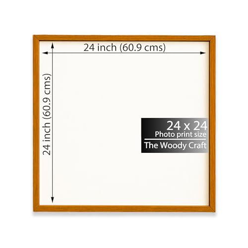 Image of Square Frame 24x24 Inch | Orange Photo Frame For Wall | Trendy Wall Frame | Wooden Photo Frame With Premium Finish | Premium Big Photo Frames For Wall | Ideal Photo Frame For Birthday Gift