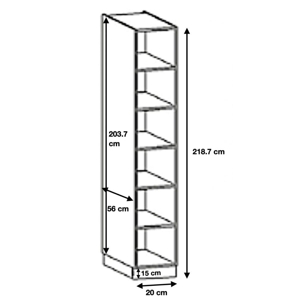 Cuisineandcie - MEUBLE COLONNE DE CUISINE BELLISSI Blanc L 20 cm H 218 cm - Meuble Bas Cuisine Range Bouteille, Placard Cuisine Bas