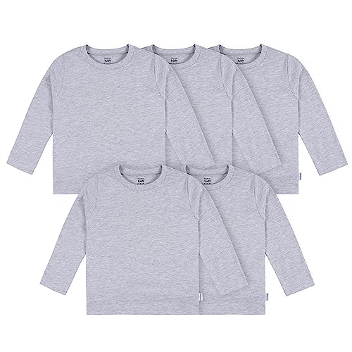 Image of Gerber Baby Toddler 5-Pack Solid Long Sleeve T-Shirts Jersey 160 GSM