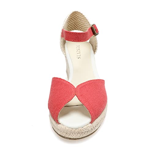 Image of Women's Espadrille Wedge Sandals Closed Toe Lace-Up Shoes