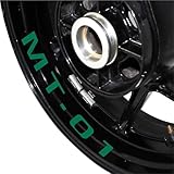 Le kit comprend : 1 jeu de 8 pièces (4 pneus avant et 4 pneus arrière). Matériau : autocollant réfléchissant. Compatible avec pour Yamaha MT-01.