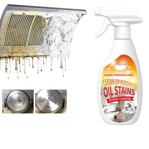 New Upgrade Kitchen Cleaner Clean Up Kitchen Oil Stains Spray Heavy Duty Kitchen Degreaser & Cleaner for Multi-Surface Cookware & Countertop Clean Up Kitchens Oil Stains(240ml/8.45oz)