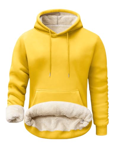 PEHMEA Men's Heavy Pullover Hoodie Sherpa Fleece Lined Thick