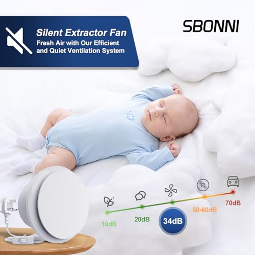 100mm / 4 inch Extractor Fan Bathroom with Switch - Upgraded Silent Powerful and Energy-Efficient Ventilation Fan for Window Wall and Ceiling - Ideal for Bathroom Shower Toilet Attic