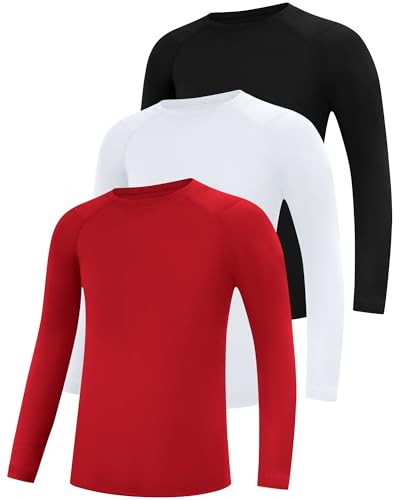 Blueleaf Boys' Girls' Compression Shirt Long Sleeve Undershirt Youth Quick Dry Athletic Base Layer for Football Baseball