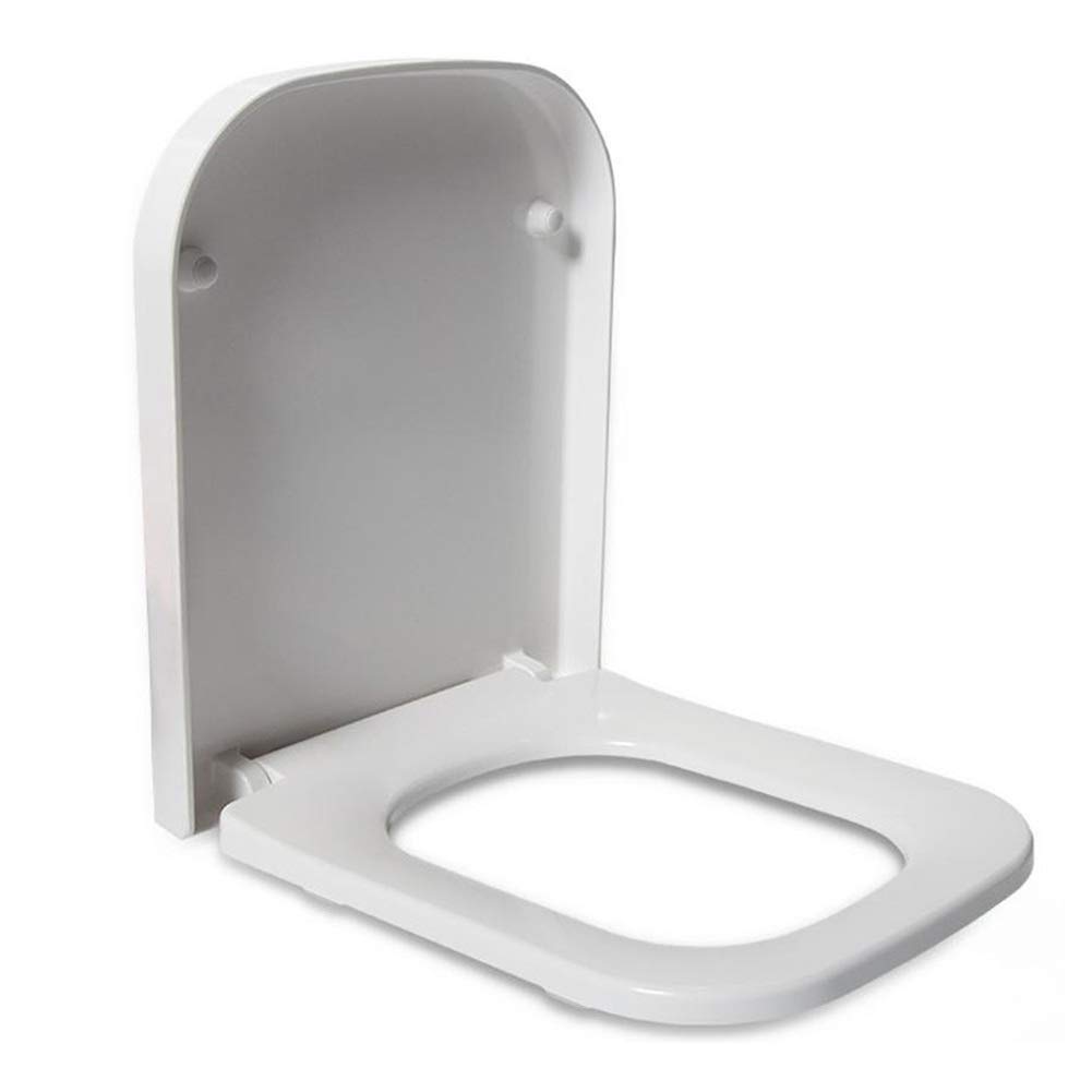 Abattant de toilette carré pour WC moderne avec abaissement silencieux blanc