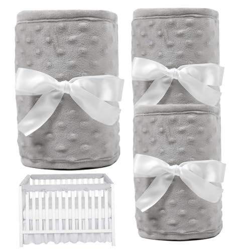 Protectores de rieles para la dentición de cuna gris en pack de 3 piezas de 128 y 68 cm