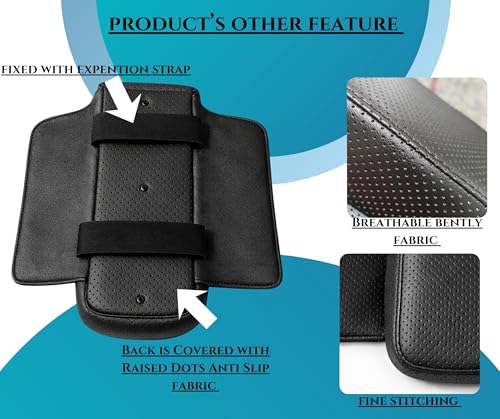 Image of Pabla Universal Car Armrest Cushion Memory Foam Soft PAD with Side Pockets, Universal Fit for All Cars