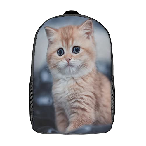 Sac à dos d'école chat pour enfants de 17 pouces avec imprimé 3D tendance pour filles et garçons