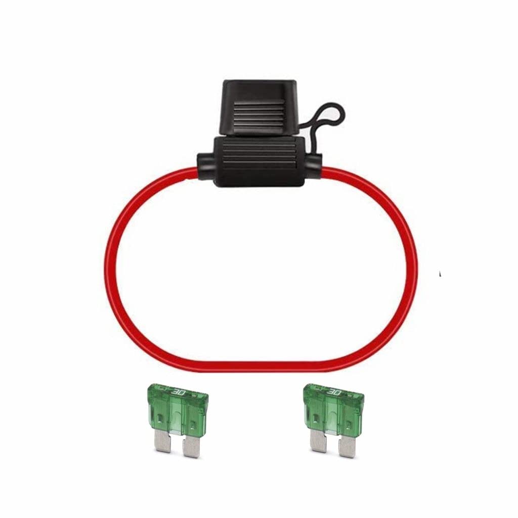 1 Portafusible para Coche Aereo Resistente al Agua Portafusibles con 2 Fusibles de 30 amp.