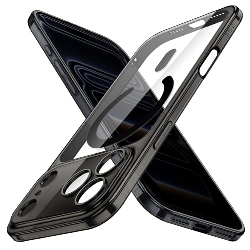 Image of JETech Magnetic Slim Case for iPhone 17 Pro 6.3-Inch Compatible with MagSafe, Camera Lens Full Protection, Ultra-Thin Lightweight Clear Minimalist Protective Phone Cover (Black)