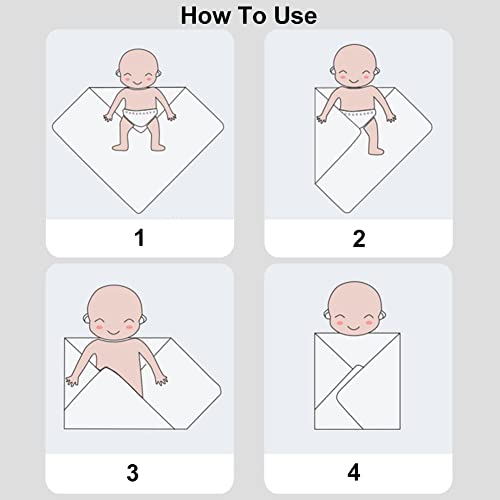 Image of Unisex Baby Swaddle Blanket with Hat Set Newborn Swaddle Receiving Blankets Sleep Sack for 0-3 Months Boys Girls