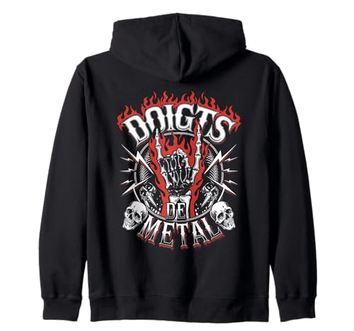 Photo de Doigts De Metal Cadeau Heavy Ultra Hardrock Vomit Humour Sweat à Capuche