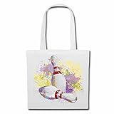 Reifen-Markt Tasche Umhängetasche BOWLING KEGELN VINTAGE KEGELN BOWLINGSKUGEL BÖSER Smile KEGELABEND BOWLINGSABEND BOWLINGSTURNIER Einkaufstasche Schulbeutel Turnbeutel in Weiß