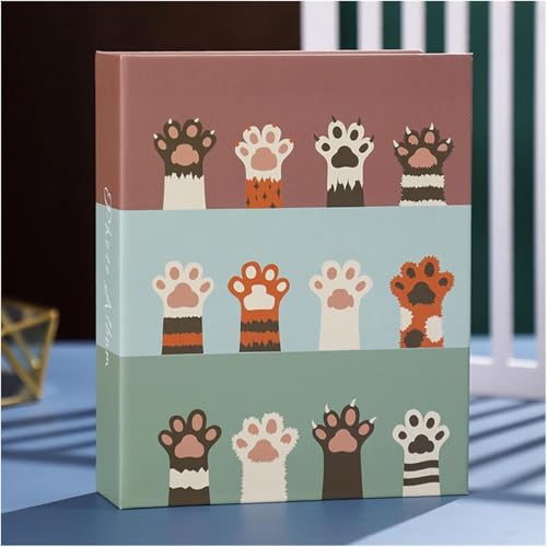 Image of Even Photo Album Book, Album for photos collection, 4 inch x 6 inch (10 x 15 Cm) size Photo collection album with taxture and design on Cover (100 PHOTO SPACE) (cat foot print)