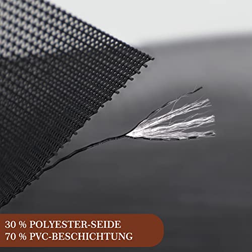 Yotache Katzenschutzgitter 220×90 cm, Petscreen katzengitter Fenster ohne Bohren, PVC-beschichtetes Polyester Insektenschutz Fliegengitter, Schwarz