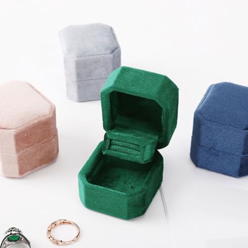 Boîte à bijoux en peluche double ouverture pour bagues et pendentifs