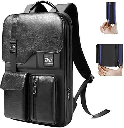 ZINZ Slim & Expandable Laptop Backpack 15.6 Inch Business Backpack with USB Port, Waterproof Anti-Theft Travel Backpack Daypack Bookbag for Men and Women -Black JP