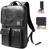 Schlanker & Erweiterbarer Laptop Rucksack 15,6 Zoll Business Rucksack mit USB, Anti Diebstahl Reisen Rucksack für wasserdichte Notebook Tagesrucksack Schulrucksack Herren Damen, Schwarz