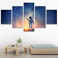 SIGNWIN 5 Panel Canvas Wall Art Modern Art Astronomy & Space Contemporary Cosmic Dramatic Mixed Media Multicolor for Home Decorations Ready to Hang - 60