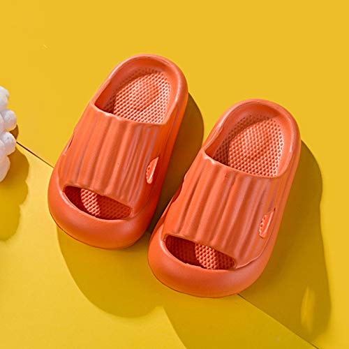 Shoes for Boys Sandals Baby Sole Slides Slippers Slipper Boys Girls EVA Shower Bathroom Indoor (Orange, 3-4 Years)2