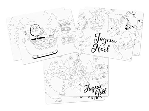 MEGACREA manteles individuales de mesa de Navidad de papel para colorear 28x38 c