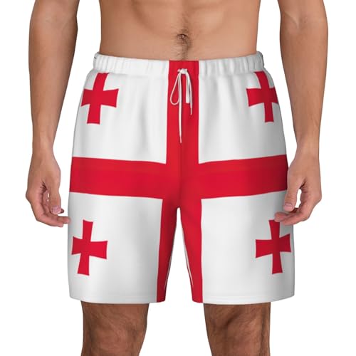 Short de bain homme respirant pour le surf et la plage, motif drapeau Géorgie