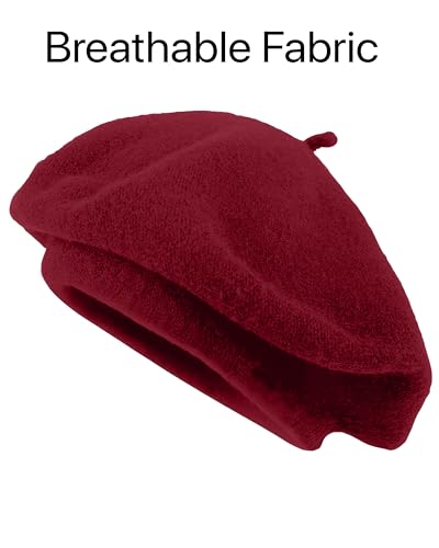 Image of Parquet Solid Color French Beret Hat. Classic French, Casual and Chic Lightweight Cap for Women