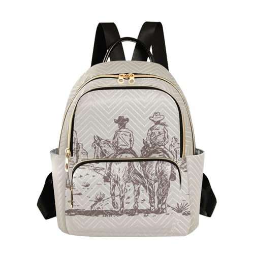 Image of Western Cowboy Quilted Backpack Purse for Women Fashion Small Backpack M | Shoulder Bag Travel Casual Daypack