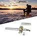 Wedhapy Mini Portable Fishing Rod 1PC Pen Fishing Pole Mini Pocket Fishing Rod Portable Telescopic Pocket Fishing Pole Fishing Accessory (Silver)