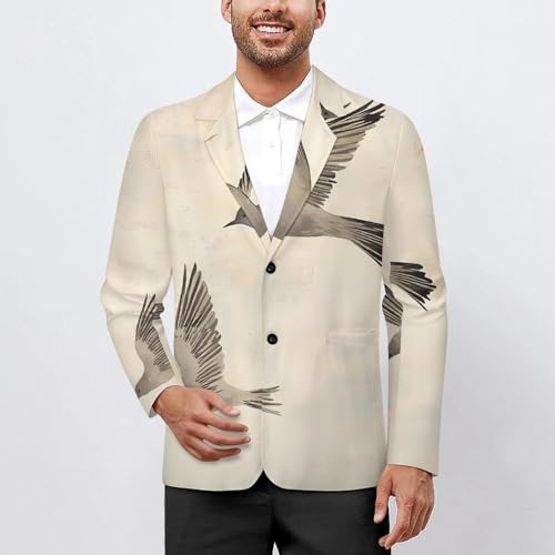 Artistic Flying Birds Pigeon Men’s Casual Blazer 2 Button Suit Jacket Business Wedding Party Coat Lightweight Suit Jackets2