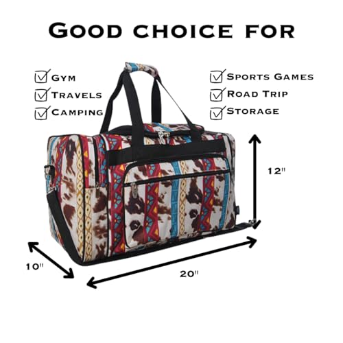NGIL Canvas 20" inch Duffle Bag (Tribal Cow-black)2