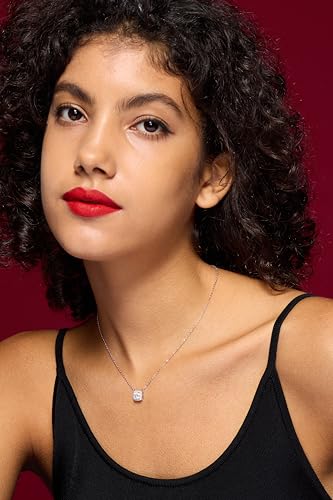 Lab Grown Moissanite Necklace for Women, 925 Sterling Silver Halo Pendant, Anniversary Birthday Wedding Jewelry Gift3